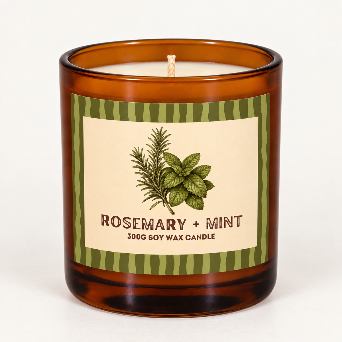 Rosemary + Mint - 300g Soy Wax Candle