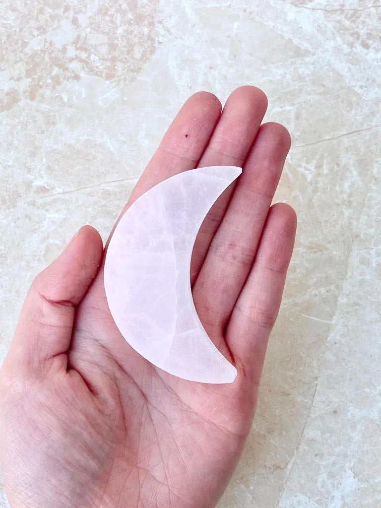 Selenite Moon Shape Charging Plate- Small