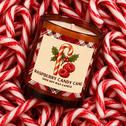 Raspberry Candy Cane - 300g Soy Wax Candle