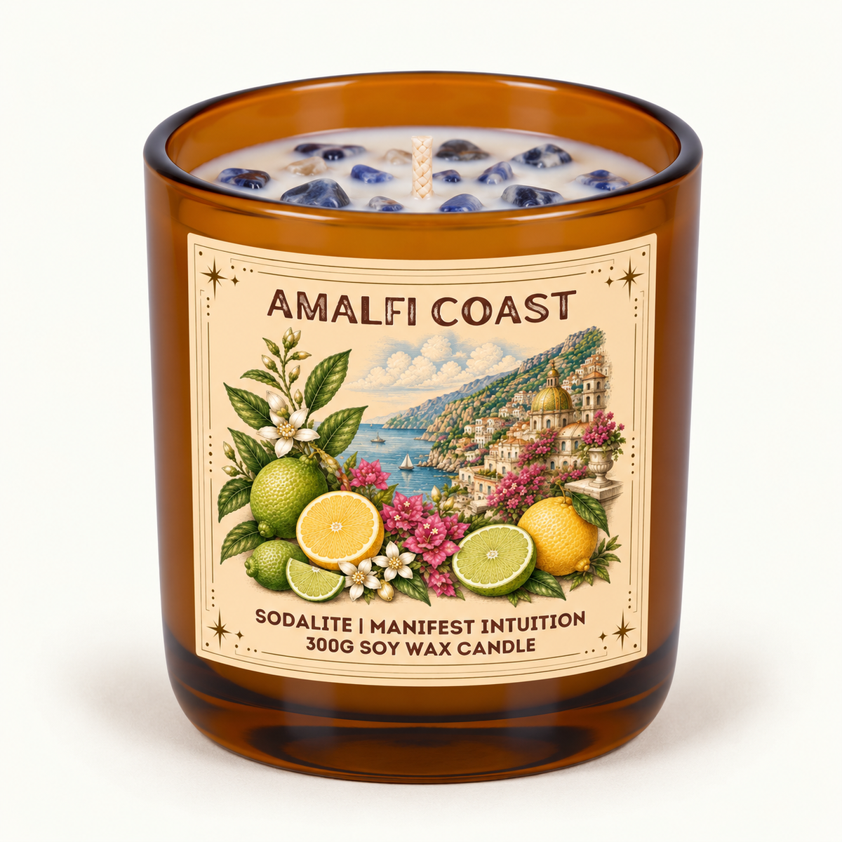Amalfi Coast - 300g Crystal Infused Soy Wax Candle