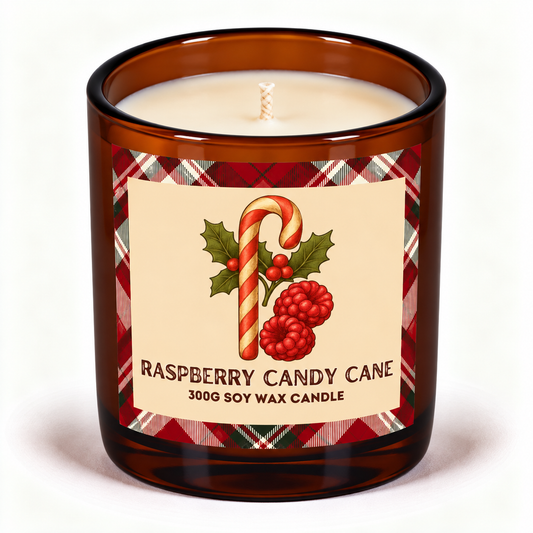 Raspberry Candy Cane - 300g Soy Wax Candle