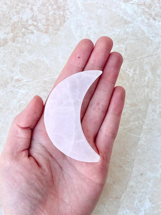 Selenite Moon Shape Charging Plate- Small